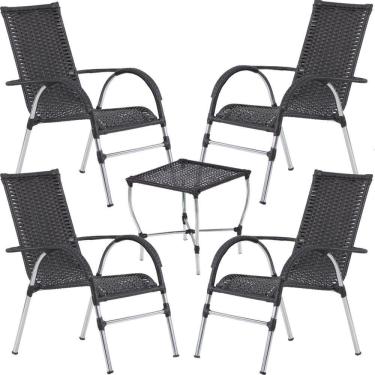 Imagem de Jogo 4 Cadeiras E Mesa Vênus Area Externa - Trama Tabaco