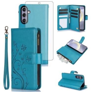 Imagem de Asuwish Capa de celular para Samsung Galaxy S24 Plus/S25 Plus S24+ S25+ 5G capa carteira celular com alça protetora de tela flor flip zíper S24Plus 24S + S 24 24+ S25Plus 25S 25+ SM-S936U mulheres