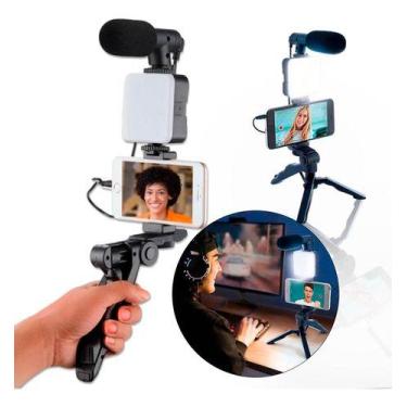 Imagem de Kit Gravação 5 Em 1 Celular Tripé Led Microfone Controle  - B-max