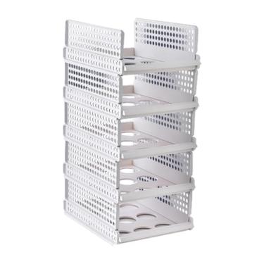 Imagem de NOBBAT Organizador de guarda-roupas, cestos de armazenamento empilháveis ​​de 5 camadas - Organizador de armários de plástico, prateleiras para roupas, guarda-roupa de quarto(Large (5 layers))