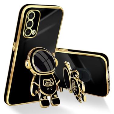 Imagem de Easyscen Capa para OnePlus Nord N200 5G (6,5 polegadas), com suporte oculto para astronauta, design 6D, capa - preta