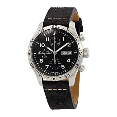 Imagem de Mathey-Tissot Relógio masculino com cronógrafo automático tipo 21, mostrador preto, H1821CHATLNG, Preto, Cronógrafo
