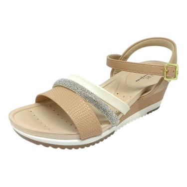 Imagem de Sandália Feminina Anabela Média Comforto e Brilho Modare