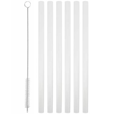 Imagem de Dlh western Canudos de plástico de substituição compatíveis com garrafa de água Owala de 473 ml com escova de limpeza, pacote com 6