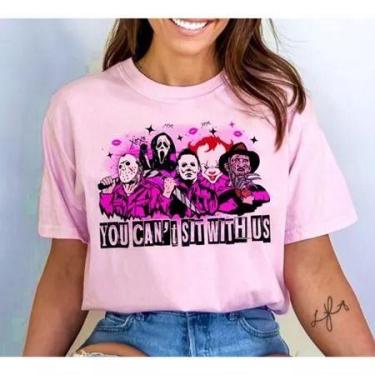 Imagem de camiseta blusa vilões filmes terror meninas malvadas, babylook feminin