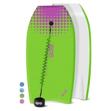 Imagem de Bodyboard BPS Storm – Inclui coleira enrolada premium e correntes de nadador/protetores de quilhas, Green , Purple, 37 Inch