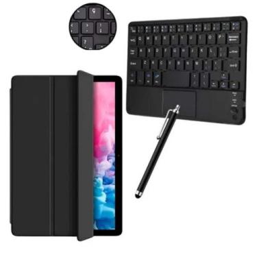 Imagem de Kit Premium Para Galaxy Tab A9 Plus 11  Capa de Couro + Teclado e Cane