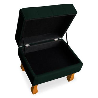 Imagem de Puff decorativo retrô baú 60cm suede - SRJ IMÓVEIS, VERDE