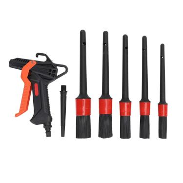 Imagem de Soprador de Poeira de Alta Pressão Com 5 Pincéis 80-160psi Uso Duradouro, Pincel de Detalhes, Elétrons Interiores Automotivos pó, Alça Confortável para o Interior do Carro