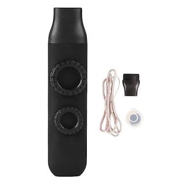 Imagem de Kazoo Instrumento musical profissional de plástico ajustável com 10 diafragmas de flauta para ukulele, violino, violão, teclado, alto brilho, gradiente azul ciano (textura da pele preta deslumbrante)