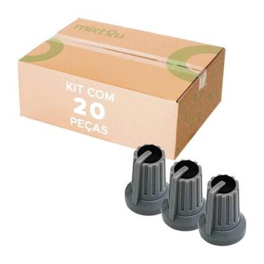 Imagem de 20x Botão Knob Chave para Potenciômetro Kh77 - Preto - PIX