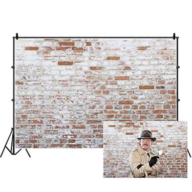 Imagem de DORCEV 2,1 x 1,5 m vintage parede de tijolo vermelho pano de fundo para fotos de chá de bebê recém-nascido meninos meninas adultos aniversário fotografia fundo vermelho branco rústico parede de tijolo