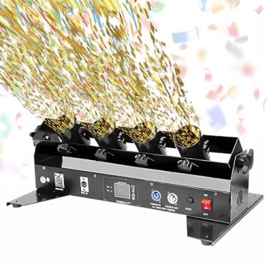 Imagem de Máquina de confetes, lançador de confetes elétrico profissional, DMX/canhão de confetes digital de controle remoto, atirador de confetes para DJ, festa, boate, casamento, palco, concerto, evento, show