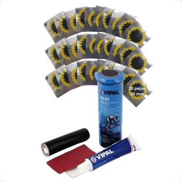Imagem de Kit Remendo Bike Pneu Camara De Ar 30 Reparos Estrela 30mm - VIPAL