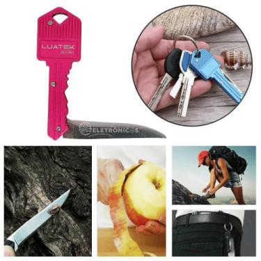 Imagem de Mini Chave Canivete Colorida Lâmina Dobrável E Multifuncional MultiUso