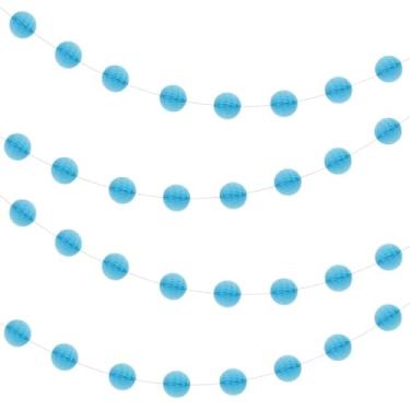 Imagem de Unique Guirlanda De Bolas Favo Mel Azul-Claro - 2,13 M. Decoração Papel Elegante, Ideal Para Chás Panela, Aniversários E Festas Natal (1 Peça).