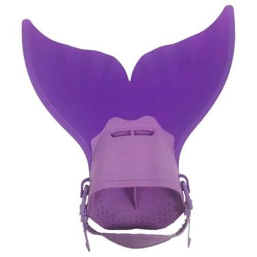 Imagem de menolana Nadadeiras de natação Mermaid Swim confortáveis ​​e ajustáveis ​​para equipamentos e crianças, meninas e meninos iniciantes, Roxo