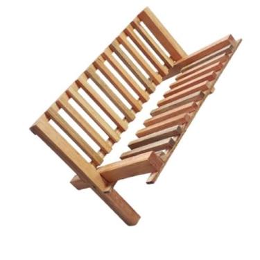 Imagem de Escorredor De Pratos Escorredor De LouçA Suporte De Cozinha De Madeira