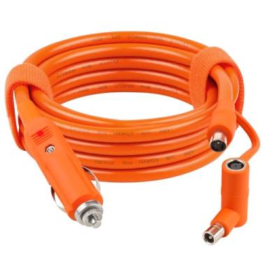 Imagem de XRDS -RF Cabo de extensão de alimentação CC de 12 V/24 V com plugue de isqueiro de 3 m – Cabo resistente de 14 AWG com plugue DC7909 e adaptador DC8020 para estações de energia, caminhões, trailers
