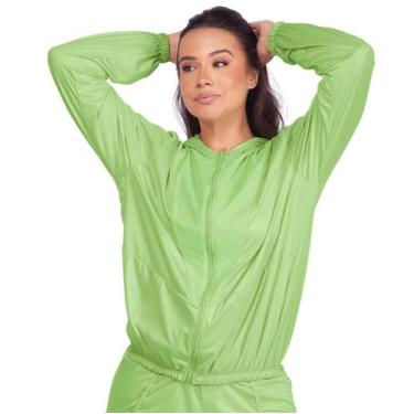 Imagem de Jaqueta Feminina Esportiva Corta Vento Com Bolsos e Touca, Corrida, Tr