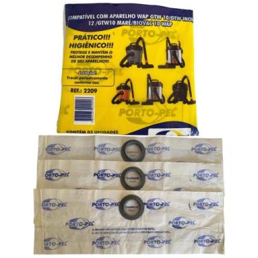 Imagem de Saco De Aspirador De Pó Wap Gtw10 Gtw Inox 12 Gtw10 Maré Biovac 10 Wap