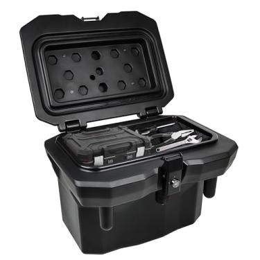 Imagem de RERPRO UTV Caixa de armazenamento de cama compatível com Polaris Ranger 2016-2025 1000/XP 900 570 500 Geral 1000 acessórios caixas de carga organizador traseiro de porta-malas, caixa de ferramentas