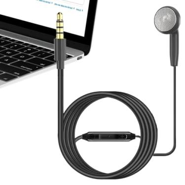 Imagem de Fone de ouvido de lado único, fone de ouvido esportivo mono para ouvir música com microfone | Fone de ouvido com controle de fio para trabalhar, estudar, correr, ouvir