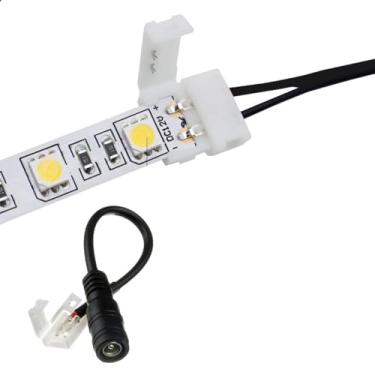 Imagem de 10 Conector Emenda Para Fita De Led 2 Vias Rabicho Fêmea P4 (8MM)
