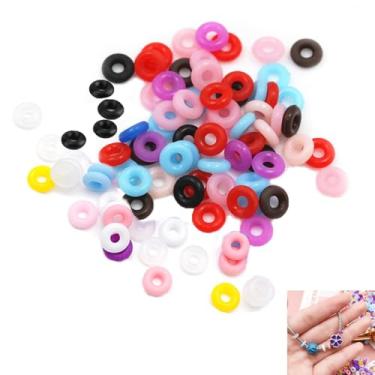 Imagem de ArrErr Pacote com 300 berloques espaçador anel de vedação ID 2 mm x 6 mm OD vedação de silicone fecho de laço minúsculo rolha para DIY Pandora Bracklets Miçangas berloques fazer joias colar artesanal,