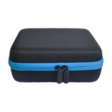 Imagem de YWJLQH Caixa de dados, bolsa de dados, mesa, jogo de tabuleiro com bandeja removível com fenda, organizador à prova de choque, suporte para transporte, caixa, Azul