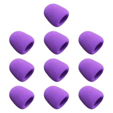 Imagem de NonMiFyR 10x Capa para Microfone de Mão, Capa de Espuma de Esponja para Micróbios, Capa Espessa, Portátil E Reutilizável, Substituição para Salas de Conferênci, Roxo