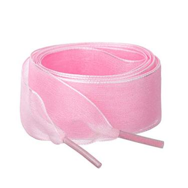Imagem de Allegra K 2 pares de cadarços lisos de fio de neve 2,5 cm/4 cm de largura transparentes cadarços para tênis 120 cm/47 rosa claro