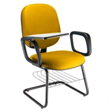 Imagem de Cadeira Universitária Com Prancheta Para Escolas Linha Uno Amarelo - D