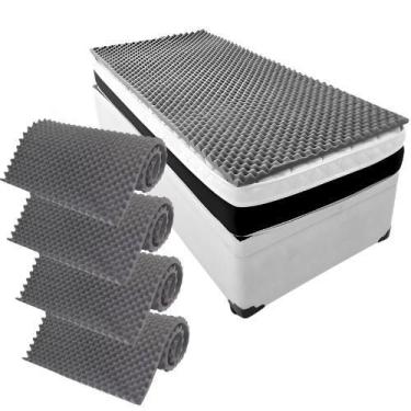 Imagem de Kit 4 Pillow Top Massageador Colchão Casca De Ovo Solteiro - CLICK HOU