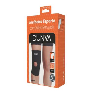 Imagem de Joelheira Dunya Esporte com Orifício Reforçada Preto P 1 Unidade
