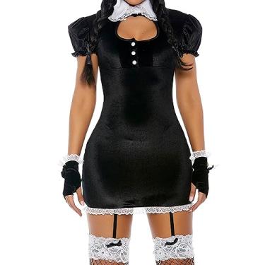 Imagem de Fantasia adulta feminina Forplay Crush Quarta-feira filme sexy fantasia de adulto, preta, Preto, Small/Medium