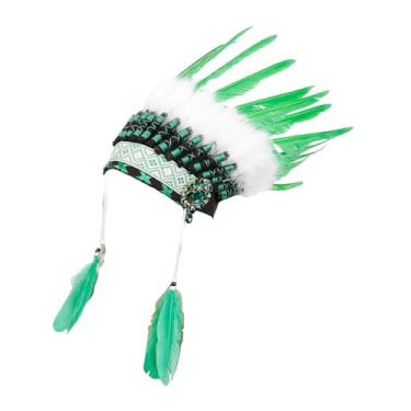 Imagem de UxicRuya Cocar de penas, acessório de cabeça indígena americano para cosplay