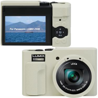 Imagem de Canboc Capa protetora para câmera Panasonic LUMIX ZS99 Point and Shoot, ZS99 Capa de silicone macio com capa de lente removível, branca (apenas capa)