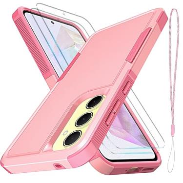 Imagem de YmhxcY Para Galaxy A35/A55 [proteção contra quedas de grau militar de 3,5 metros] [antiderrapante] [2 peças de protetor de tela HD de vidro] Capa resistente à prova de choque para Galaxy A35/A55 16,8