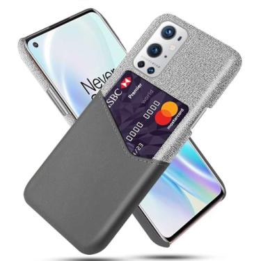 Imagem de Capa para Oneplus 9 PRO,Tela e tampa de couro PU,Antideslizante,360°cobertura completa à prova de choque com 1 slot de cartão atrás,Prevenção de queda-Gray
