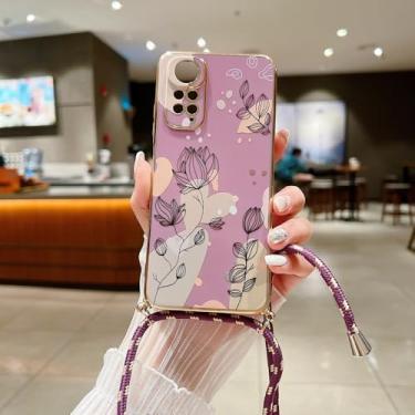Imagem de Capa de celular com cordão diagonal com revestimento vegetal para Samsung Galaxy A52 A51 A53 A52 A72 A71 A73 A42 A33 A32 A34 A23 A22 A21S A14, DD03 Roxo, cordão, para Samsung A23