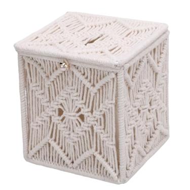 Imagem de Yosoo Suporte Quadrado de Decoração Boho Com Padrão de Malha, Cordas e Moldura de Ferro, Design Superior Aberto, para Uso Doméstico e Ao Ar Livre, Griege