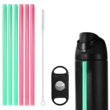 Imagem de 6 Peças Canudo de Reposição para Owala FreeSip, Canudo para Garrafas Compatível com Garrafas Owala FreeSip 413,98 ml, 561,83 ml, 709,68 ml, 946,24 ml, 1182,8 ml (Branco, Rosa, Ciano)