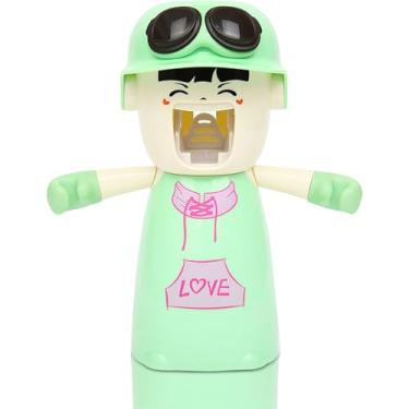 Imagem de Suporte E Dispensador De Escova De Dentes Para Crianças Dispensador De Escova De Dentes Dispensador Automático De Pasta De Dente Banheiro Infantil Suporte Automático Para Esc, Green Girl