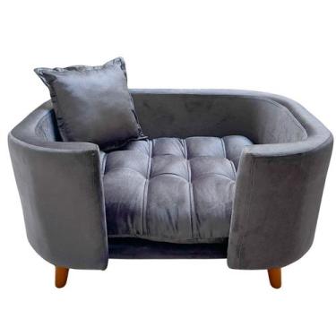 Imagem de Sofá Caminha Pet Luxo em Sued Premium - Sua Casa Decor, Cinza
