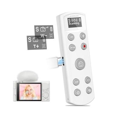 Imagem de Controle remoto para câmera Sony, obturador sem fio recarregável USB-C com tela OLED para ZV-1, ZV-E10, ZV-1F, A6100, A6400, A6700, A7IV, RX100 VII, A9, A9 II, substitui RMT-P1BT (branco)