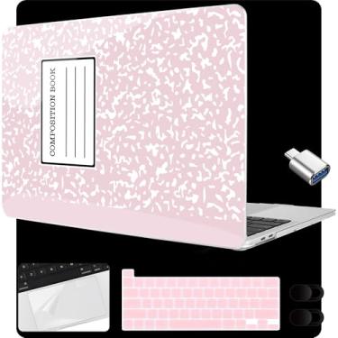 Imagem de MEEgoodo Capa para MacBook Pro de 13 polegadas 2022 2021 2020 A2338 M2/M1 A2251 A2289 com Touch ID, capas rígidas transparentes para laptop com capa de webcam, filme trackpad e adaptador tipo C, livro