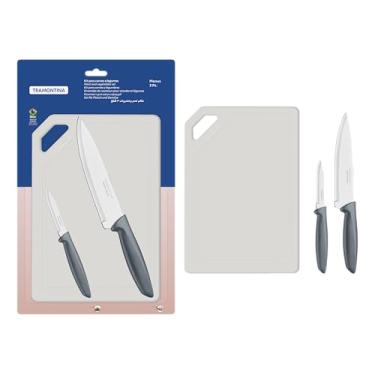 Imagem de Kit para Carnes e Legumes, 3 peças, Plenus Cinza, Tramontina