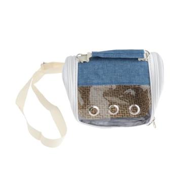 Imagem de IEUDNS Bolsa de transporte para pássaros, gaiola de viagem com janela transparente, transportadora para pequenos animais como araras, periquitos, esquilos e, Azul