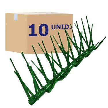 Imagem de Kit com 10 Espículas Verdes de Proteção – Cerca Contra Pombos e Gatos – 34cm